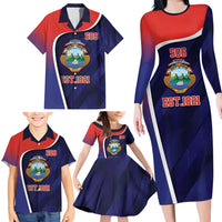 Costa Rica Independence Day Family Matching Long Sleeve Bodycon Dress and Hawaiian Shirt Since 1821 September 15 - Wonder Print Shop