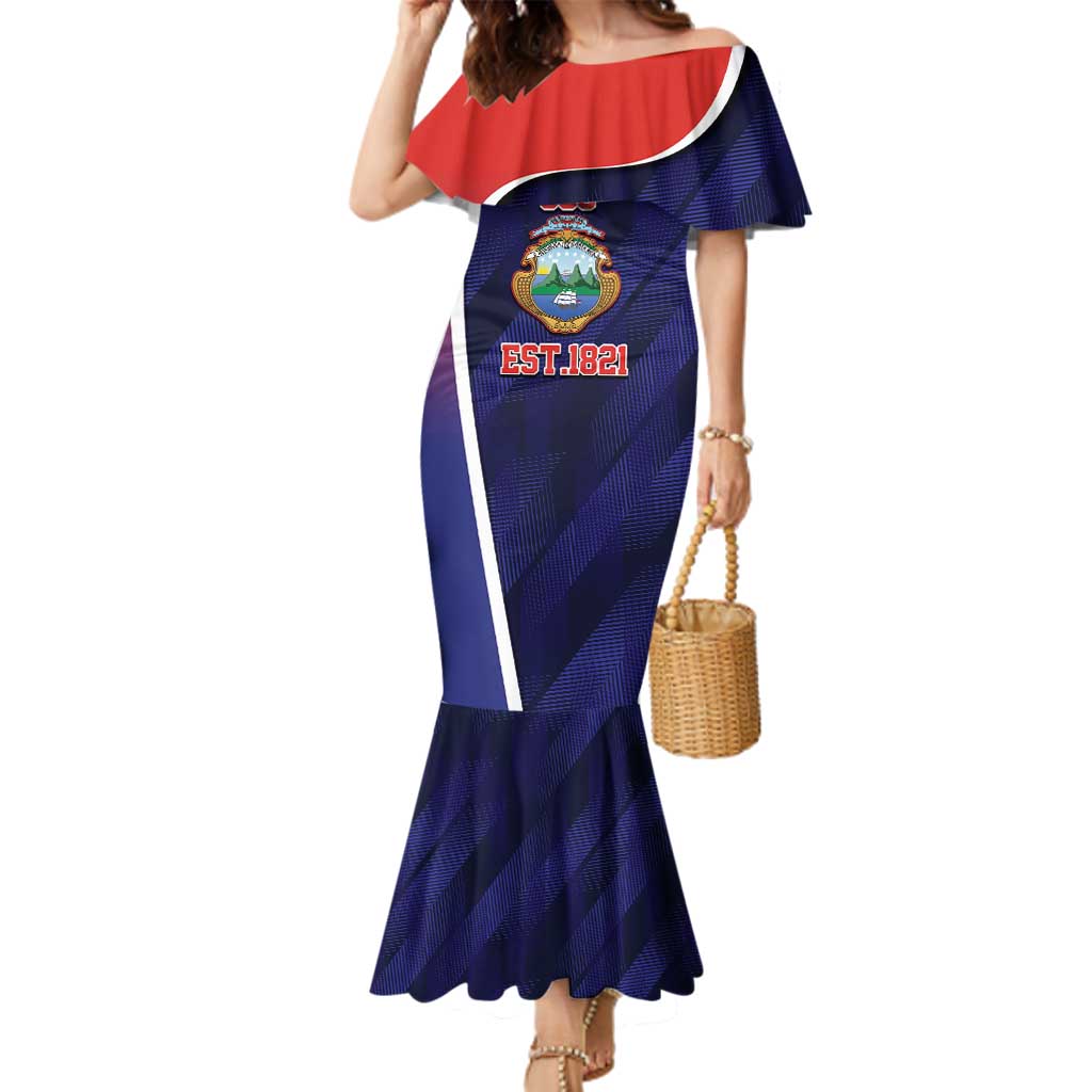 Costa Rica Independence Day Family Matching Mermaid Dress and Hawaiian Shirt Since 1821 September 15 - Wonder Print Shop