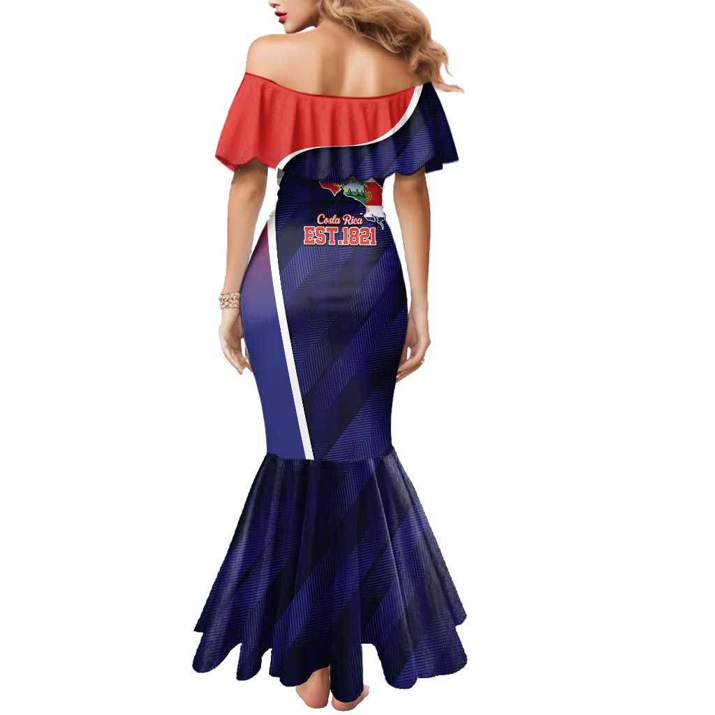 Costa Rica Independence Day Family Matching Mermaid Dress and Hawaiian Shirt Since 1821 September 15 - Wonder Print Shop