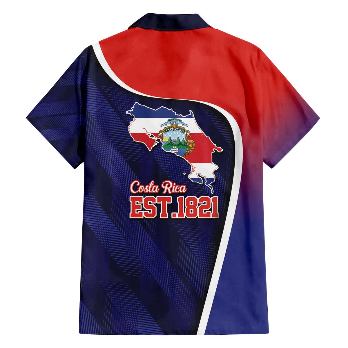 Costa Rica Independence Day Family Matching Off The Shoulder Long Sleeve Dress and Hawaiian Shirt Since 1821 September 15 - Wonder Print Shop