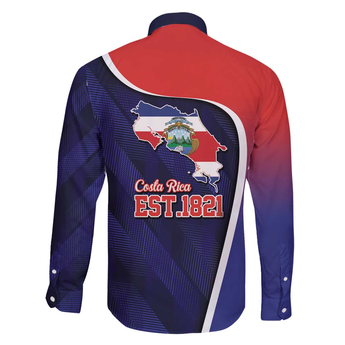Costa Rica Independence Day Family Matching Off The Shoulder Long Sleeve Dress and Hawaiian Shirt Since 1821 September 15 - Wonder Print Shop