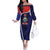 Costa Rica Independence Day Family Matching Off The Shoulder Long Sleeve Dress and Hawaiian Shirt Since 1821 September 15 - Wonder Print Shop