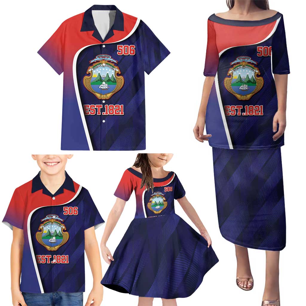 Costa Rica Independence Day Family Matching Puletasi and Hawaiian Shirt Since 1821 September 15 - Wonder Print Shop