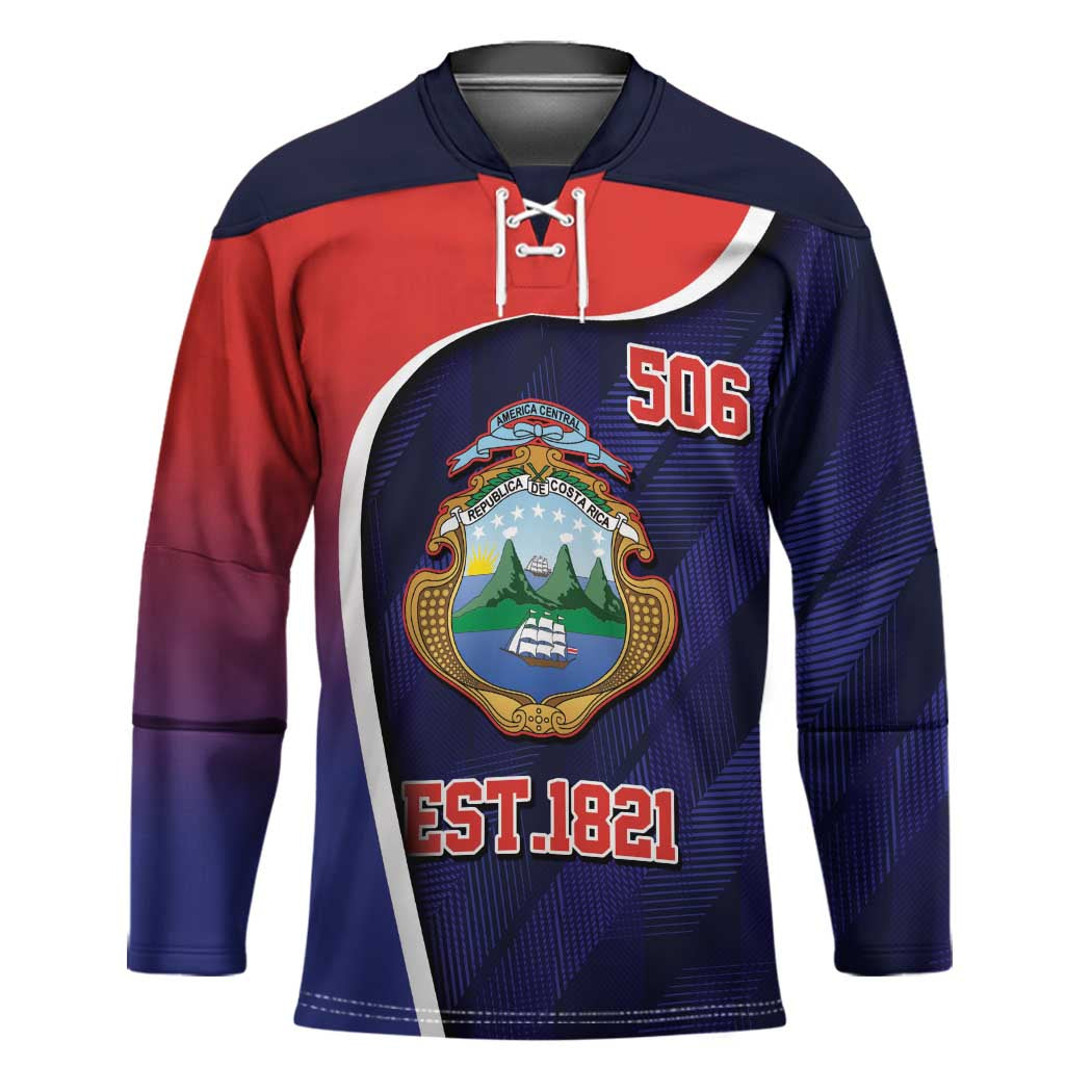 Costa Rica Independence Day Hockey Jersey Since 1821 September 15 - Wonder Print Shop