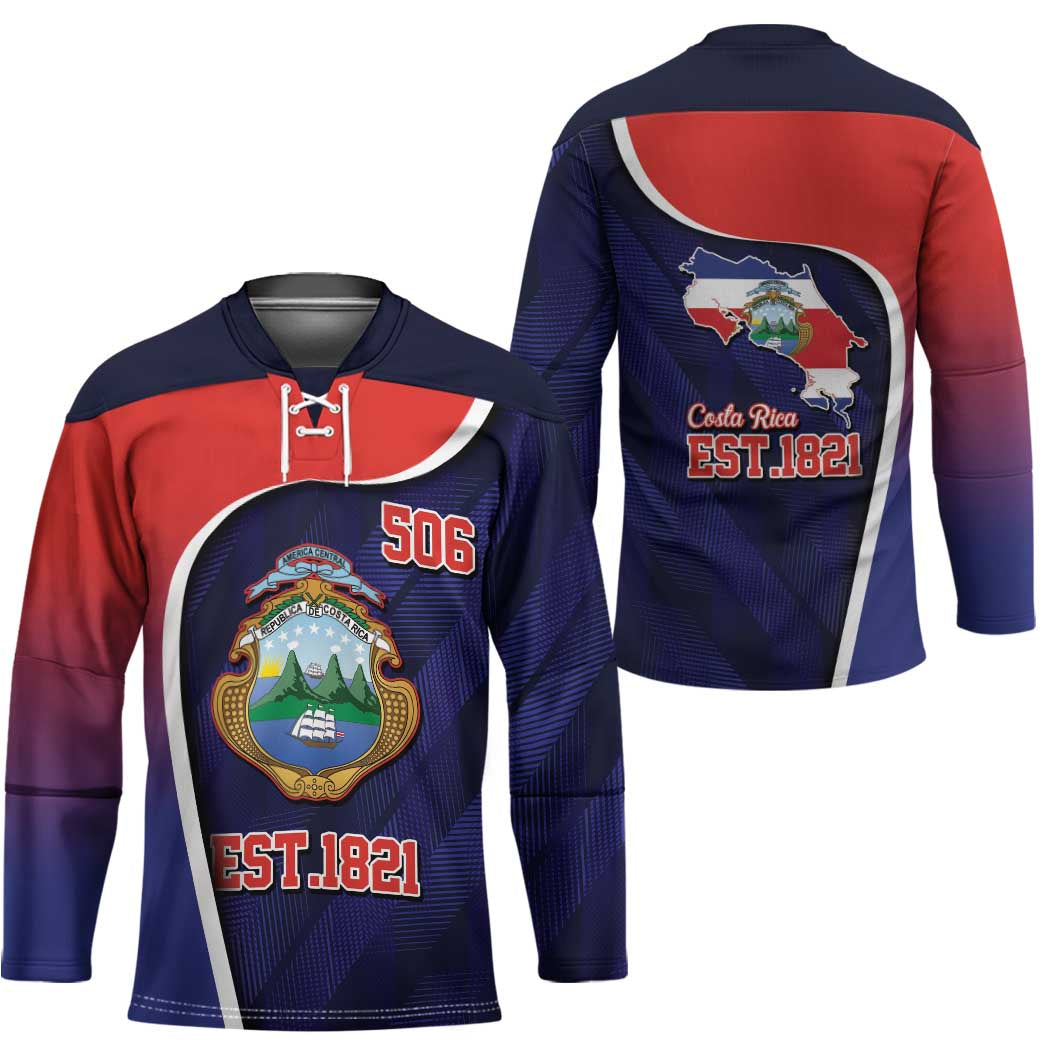 Costa Rica Independence Day Hockey Jersey Since 1821 September 15 - Wonder Print Shop