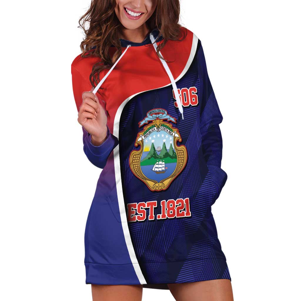 Costa Rica Independence Day Hoodie Dress Since 1821 September 15 - Wonder Print Shop
