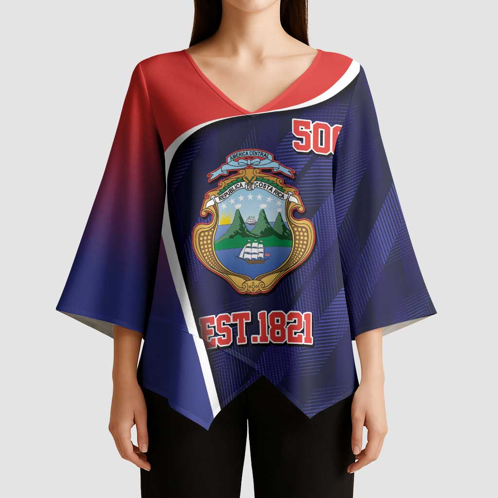 Costa Rica Independence Day Kimono Sleeve Blouse Since 1821 September 15 - Wonder Print Shop