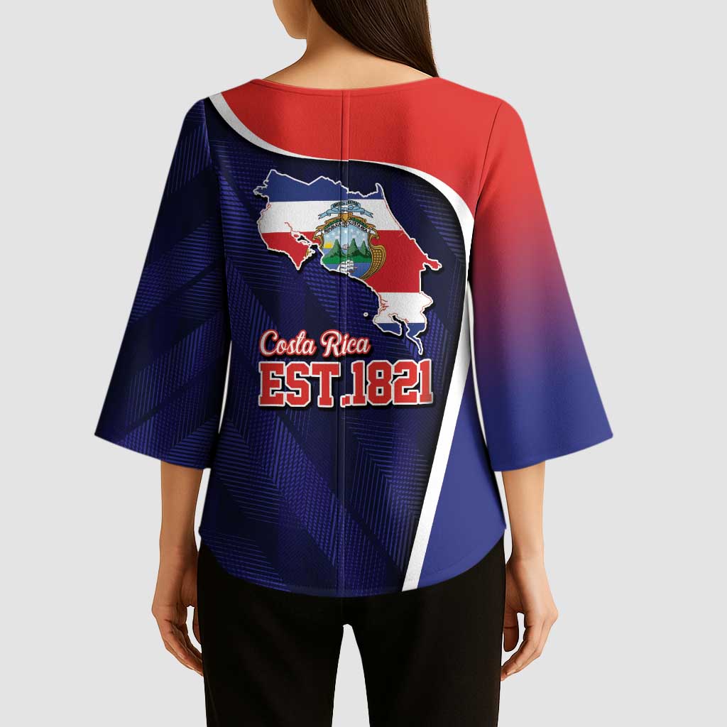 Costa Rica Independence Day Kimono Sleeve Blouse Since 1821 September 15 - Wonder Print Shop