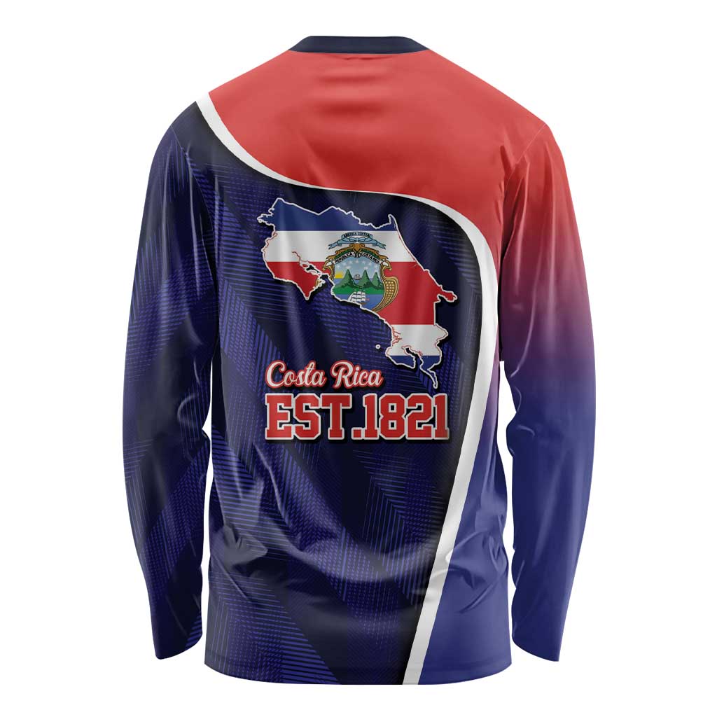 Costa Rica Independence Day Long Sleeve Shirt Since 1821 September 15 - Wonder Print Shop