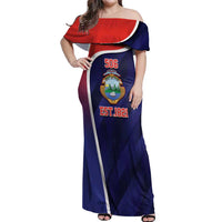 Costa Rica Independence Day Off Shoulder Maxi Dress Since 1821 September 15 - Wonder Print Shop