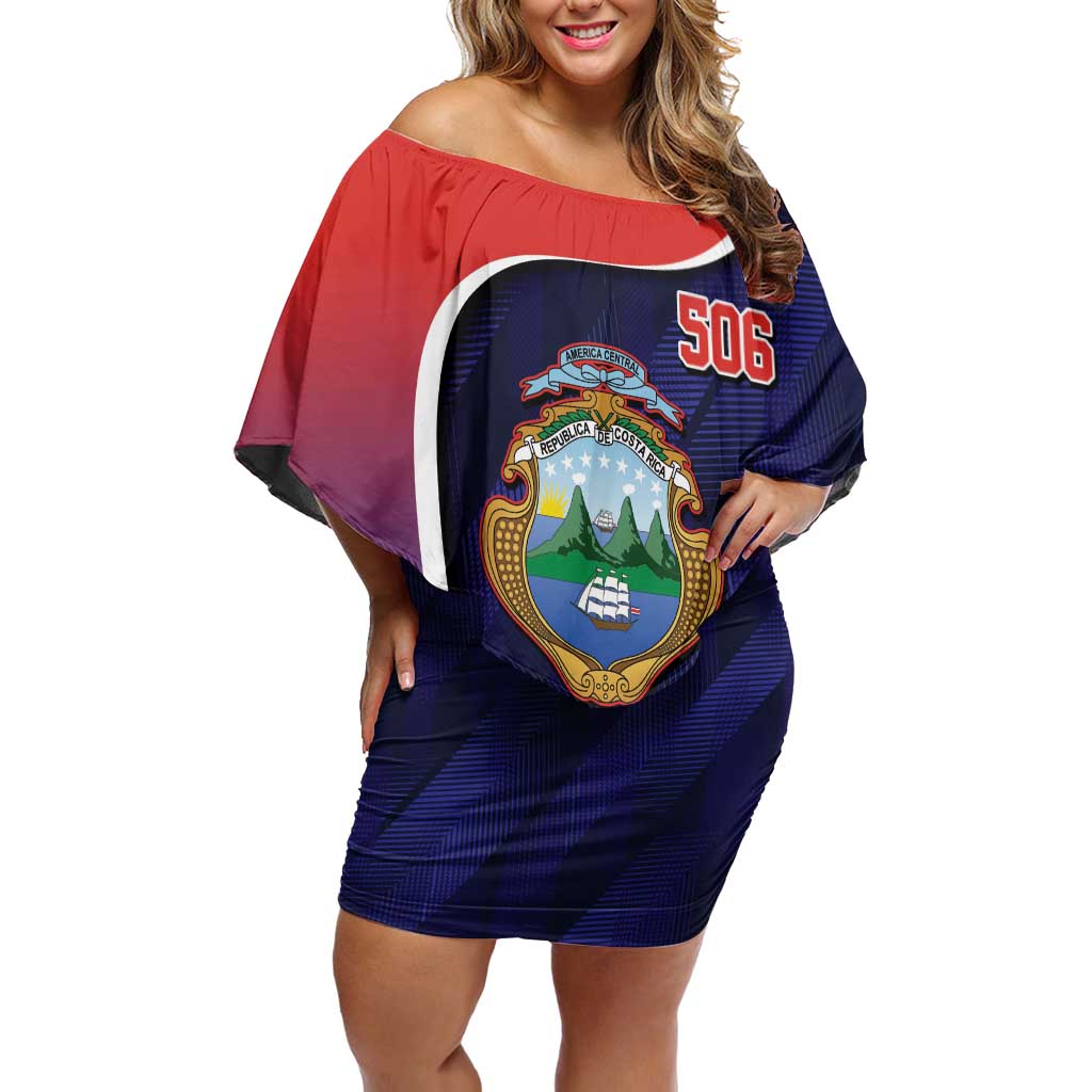 Costa Rica Independence Day Off Shoulder Short Dress Since 1821 September 15 - Wonder Print Shop