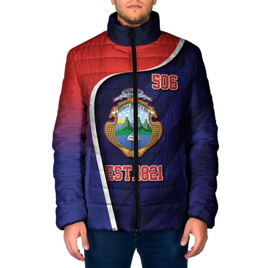 Costa Rica Independence Day Padded Jacket Since 1821 September 15 - Wonder Print Shop