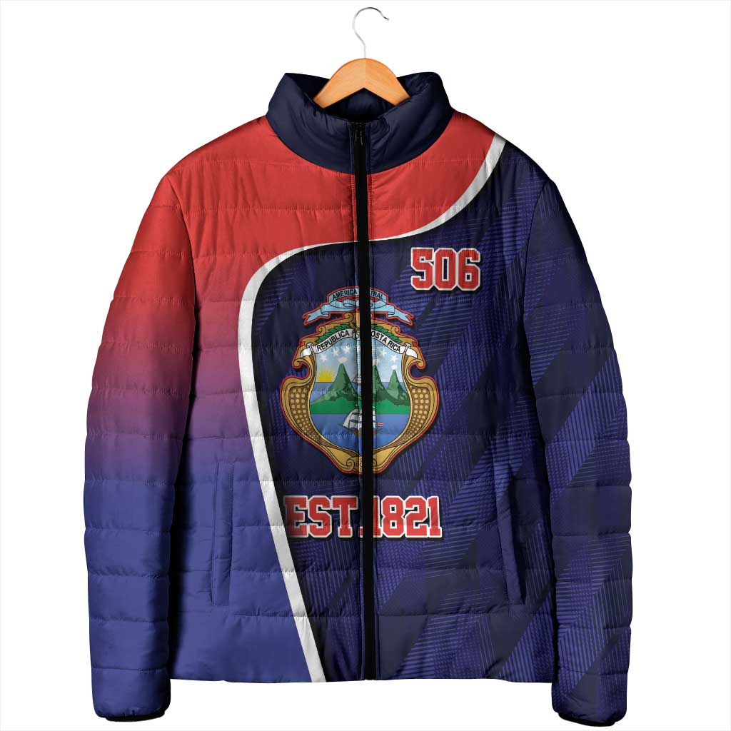 Costa Rica Independence Day Padded Jacket Since 1821 September 15 - Wonder Print Shop