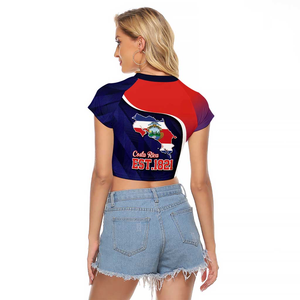 Costa Rica Independence Day Raglan Cropped T Shirt Since 1821 September 15 - Wonder Print Shop