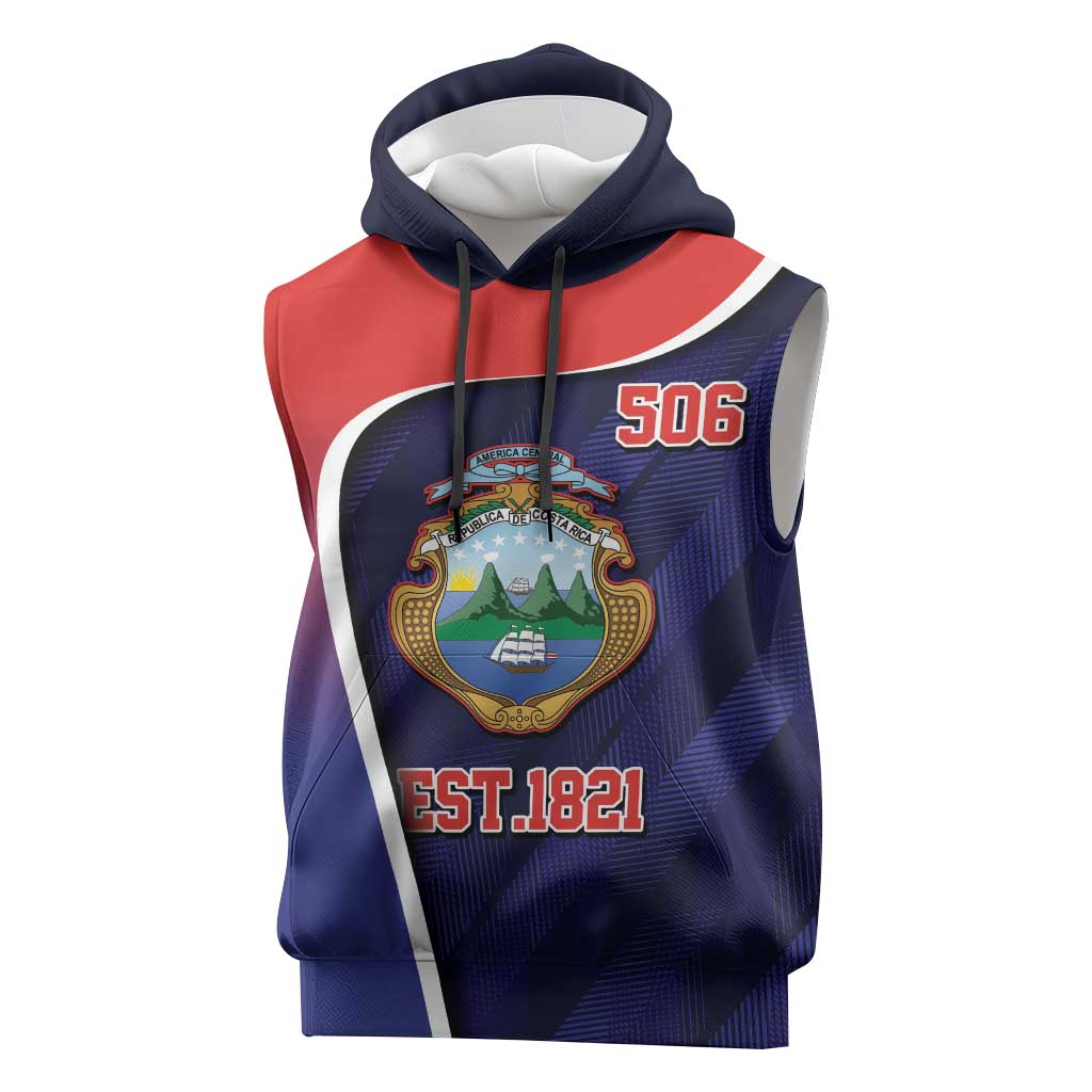 Costa Rica Independence Day Sleeveless Hoodie Since 1821 September 15 - Wonder Print Shop
