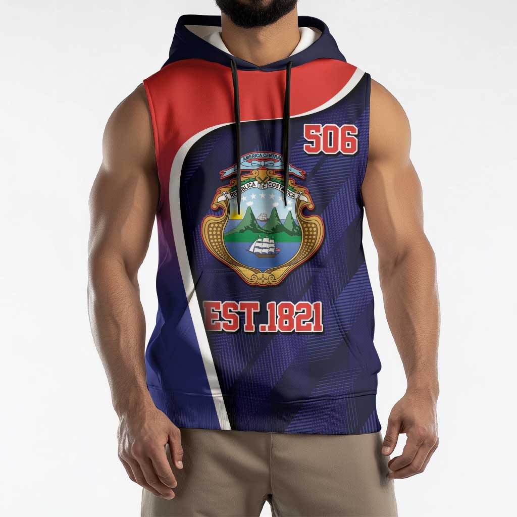 Costa Rica Independence Day Sleeveless Hoodie Since 1821 September 15 - Wonder Print Shop
