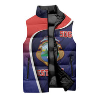 Costa Rica Independence Day Sleeveless Puffer Jacket Since 1821 September 15 - Wonder Print Shop