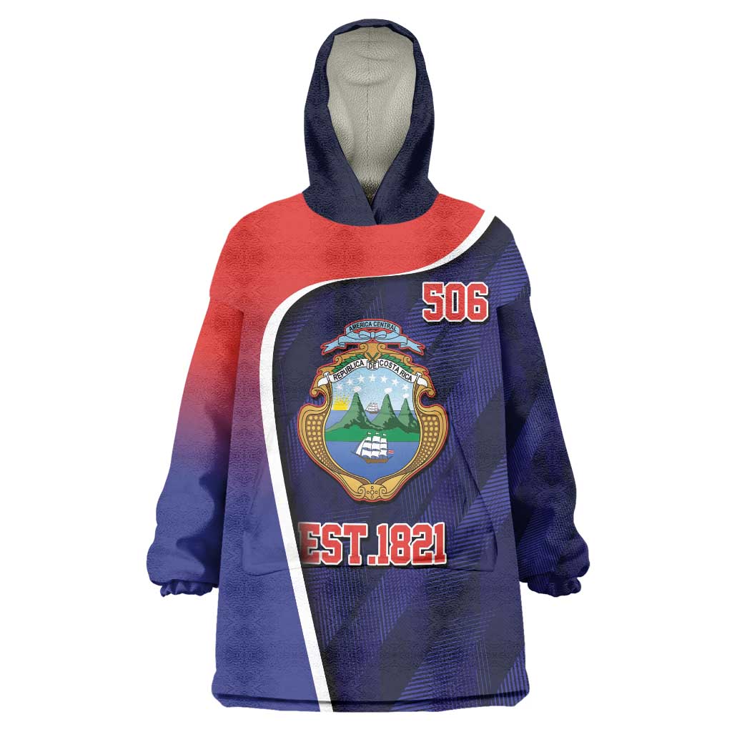 Costa Rica Independence Day Wearable Blanket Hoodie Since 1821 September 15 - Wonder Print Shop