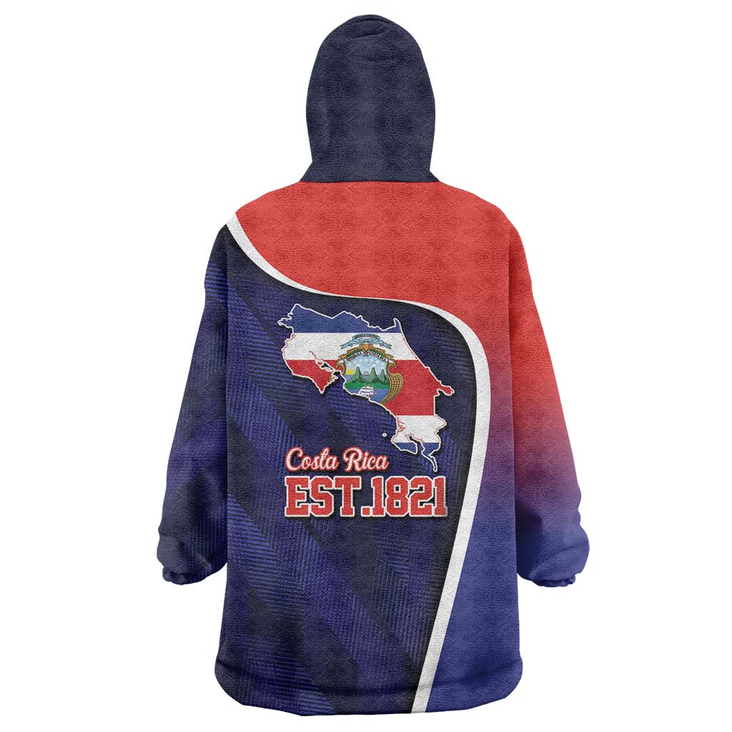 Costa Rica Independence Day Wearable Blanket Hoodie Since 1821 September 15 - Wonder Print Shop
