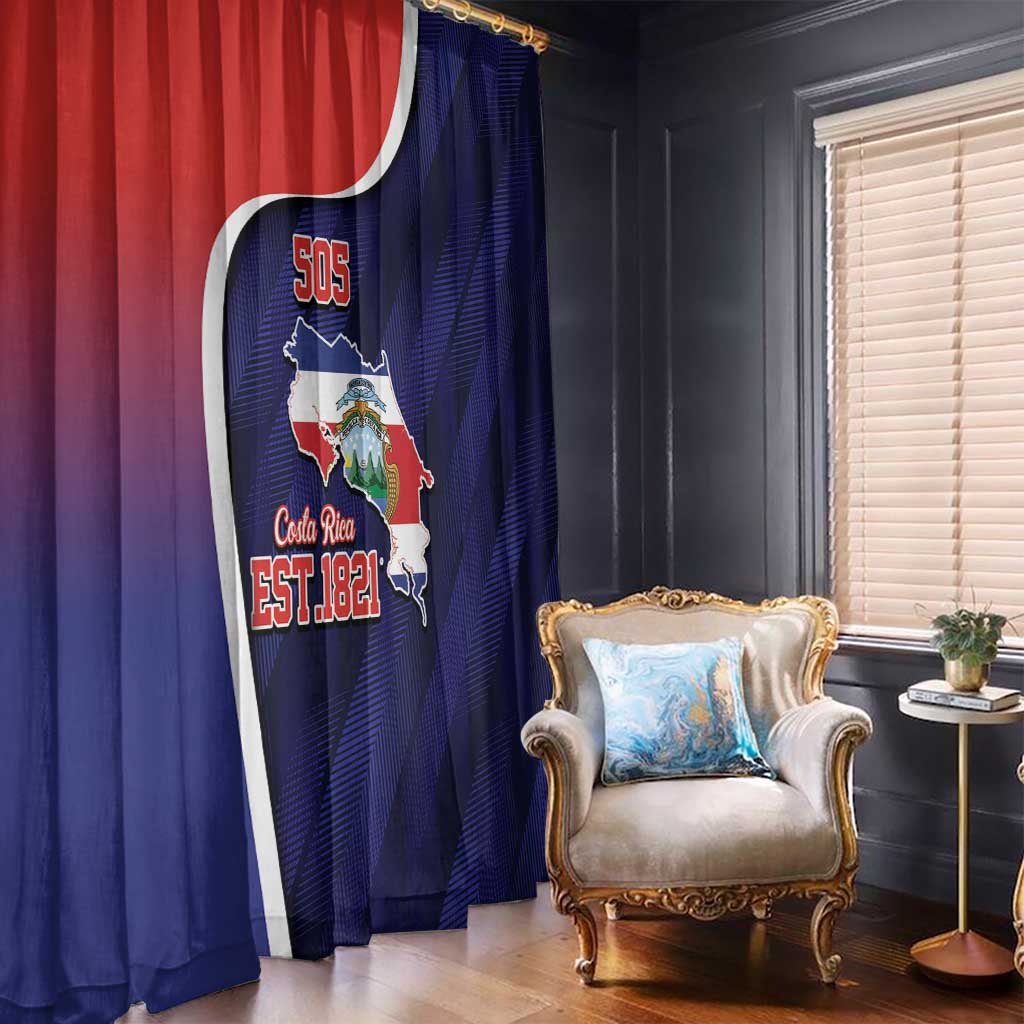 Costa Rica Independence Day Window Curtain Since 1821 September 15 - Wonder Print Shop