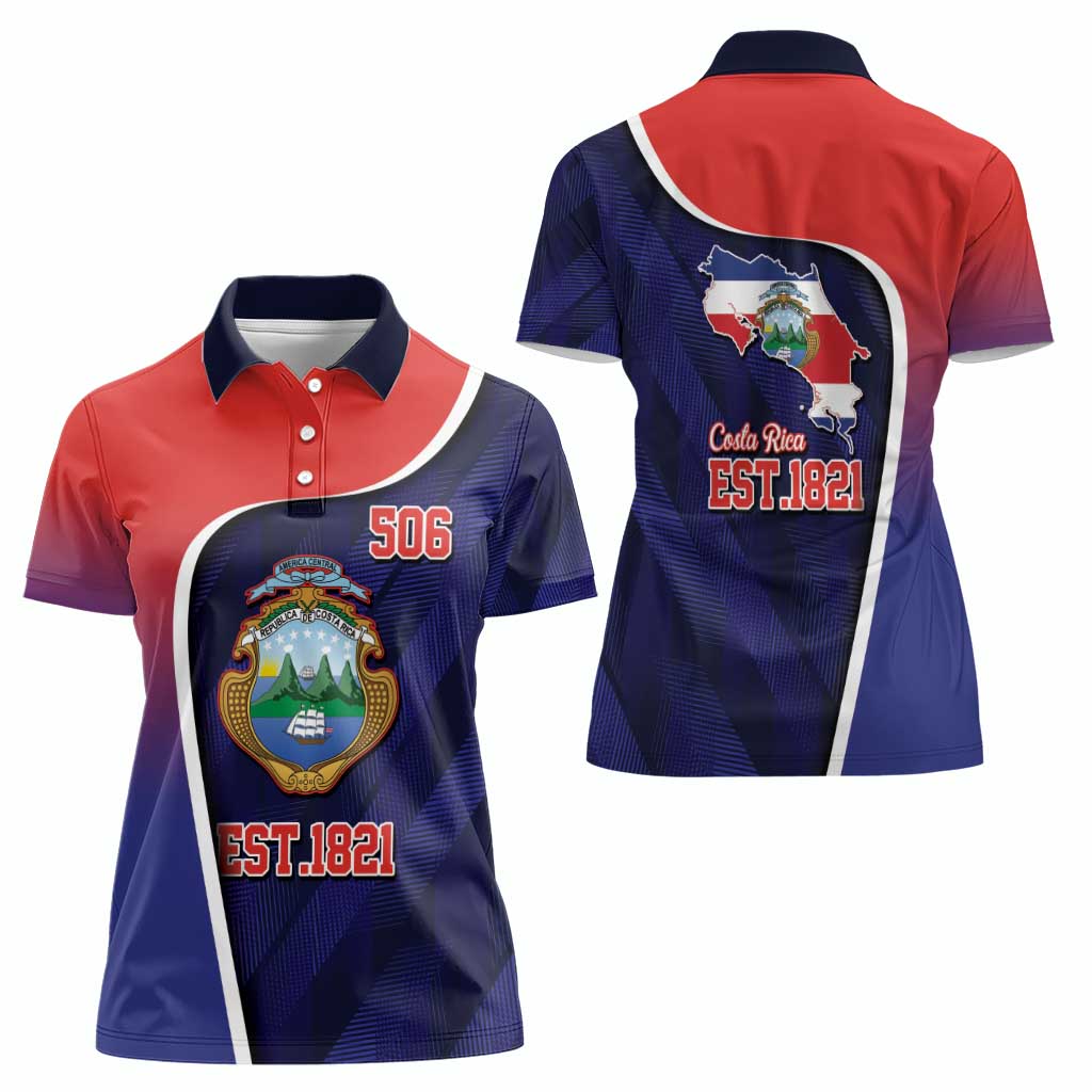 Costa Rica Independence Day Women Polo Shirt Since 1821 September 15 - Wonder Print Shop