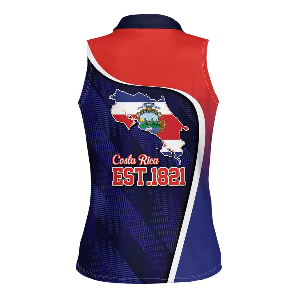 Costa Rica Independence Day Women Sleeveless Polo Shirt Since 1821 September 15 - Wonder Print Shop