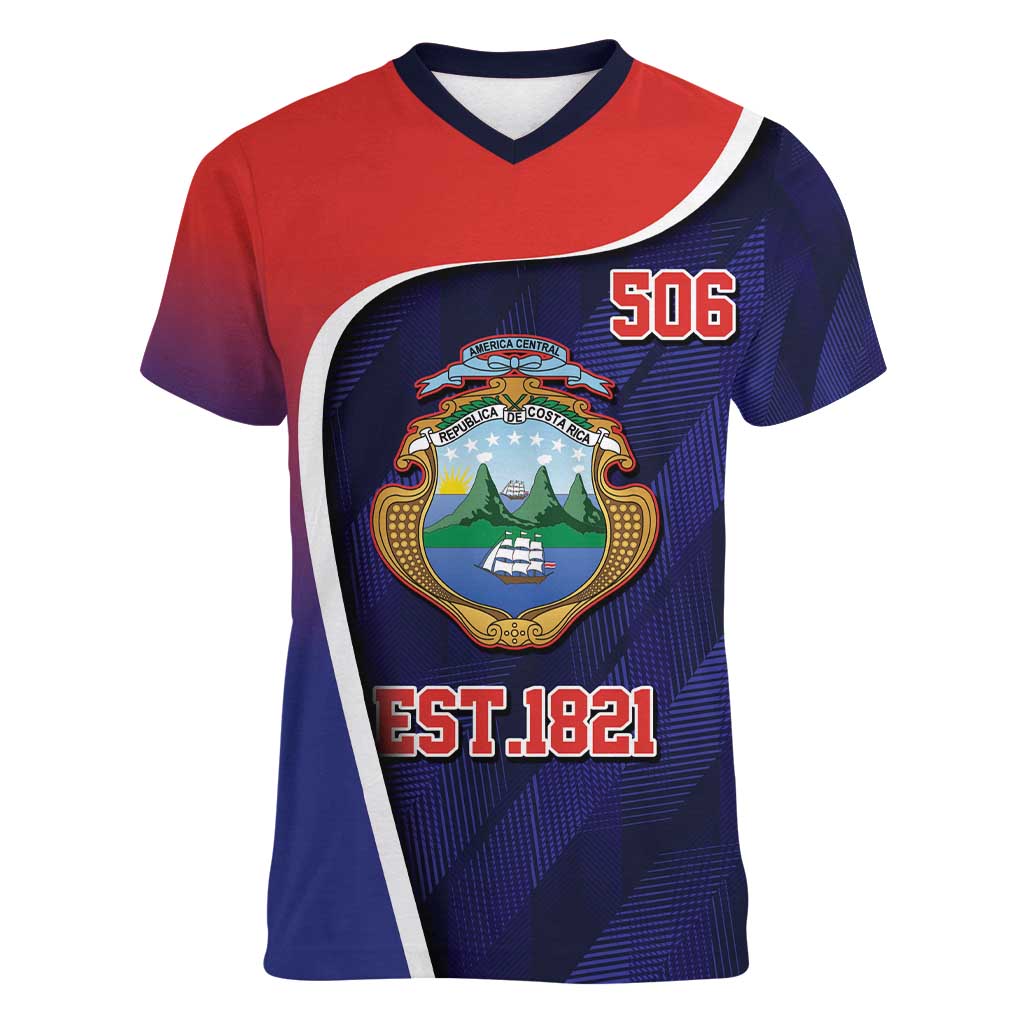 Costa Rica Independence Day Women V-Neck T-Shirt Since 1821 September 15 - Wonder Print Shop