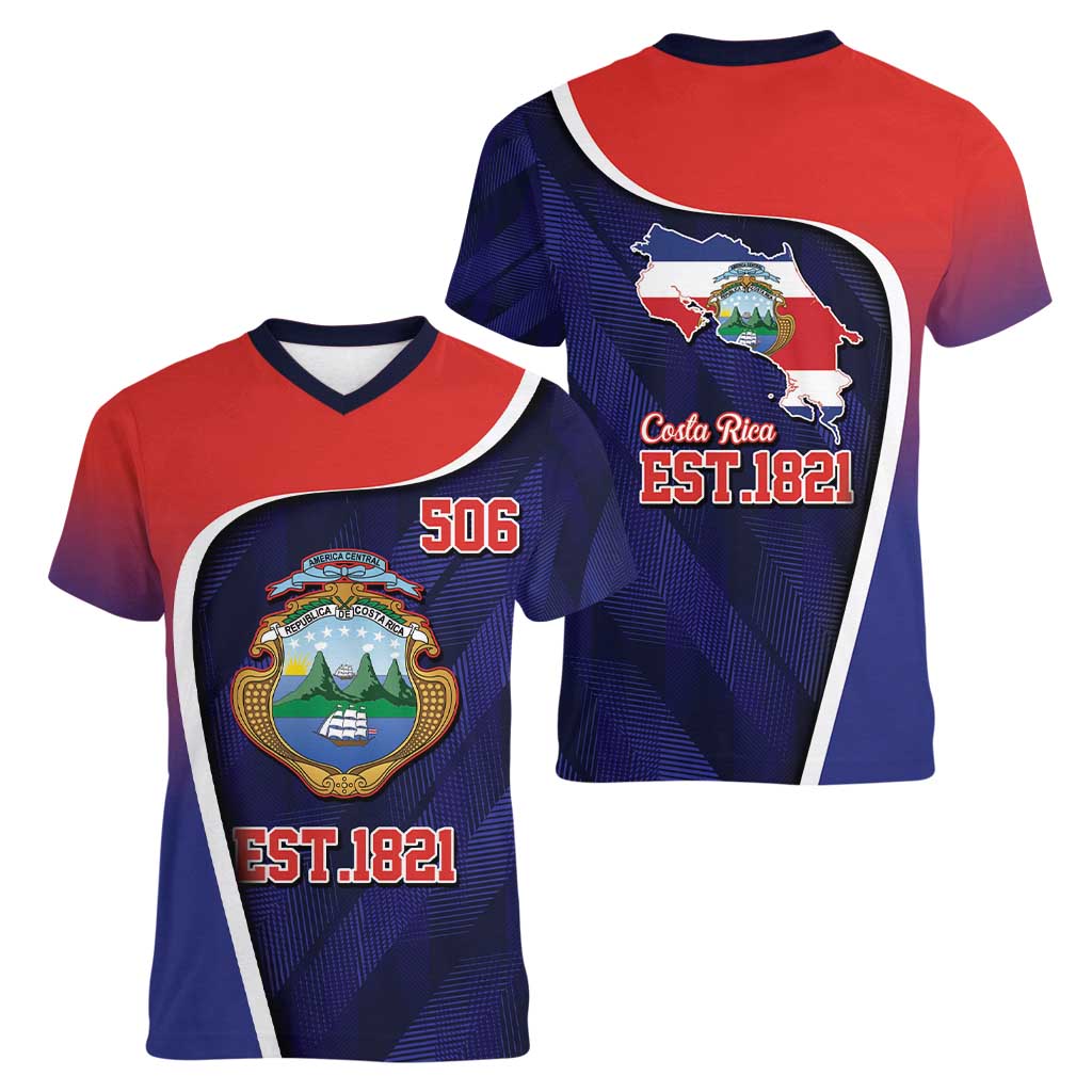 Costa Rica Independence Day Women V-Neck T-Shirt Since 1821 September 15 - Wonder Print Shop