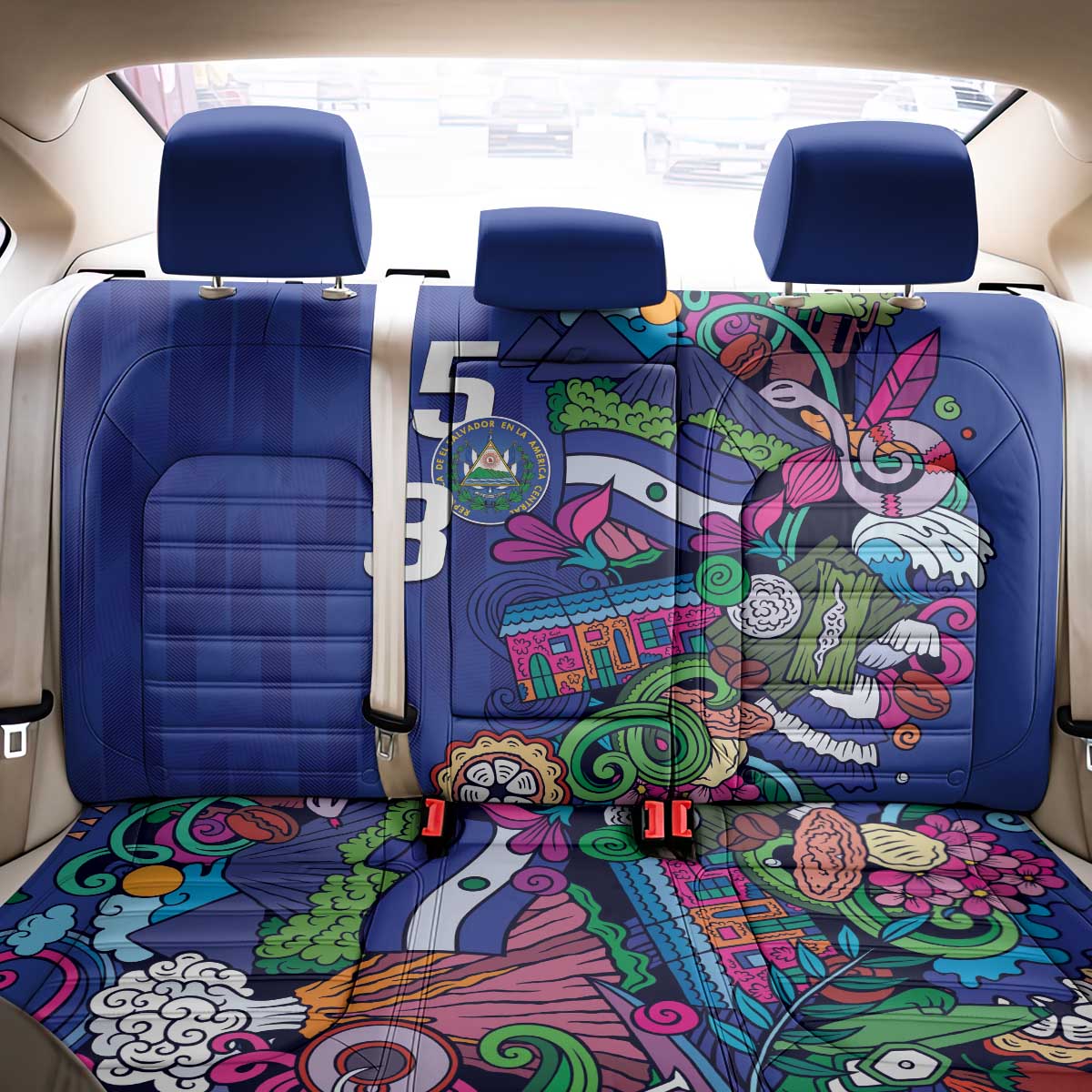 El Salvador Back Car Seat Cover Beauty Local Inspired - Wonder Print Shop