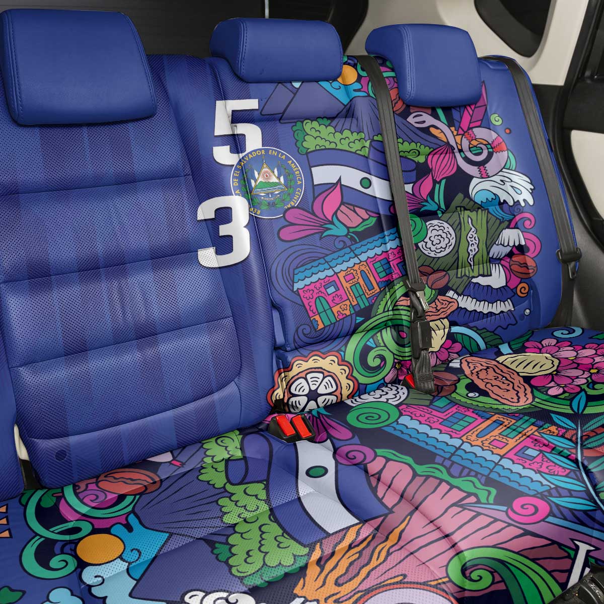 El Salvador Back Car Seat Cover Beauty Local Inspired - Wonder Print Shop