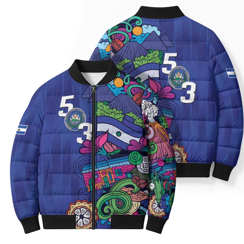 El Salvador Bomber Puffer Jacket Beauty Local Inspired - Wonder Print Shop
