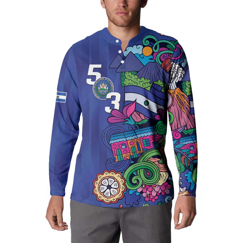 El Salvador Button Sweatshirt Beauty Local Inspired - Wonder Print Shop