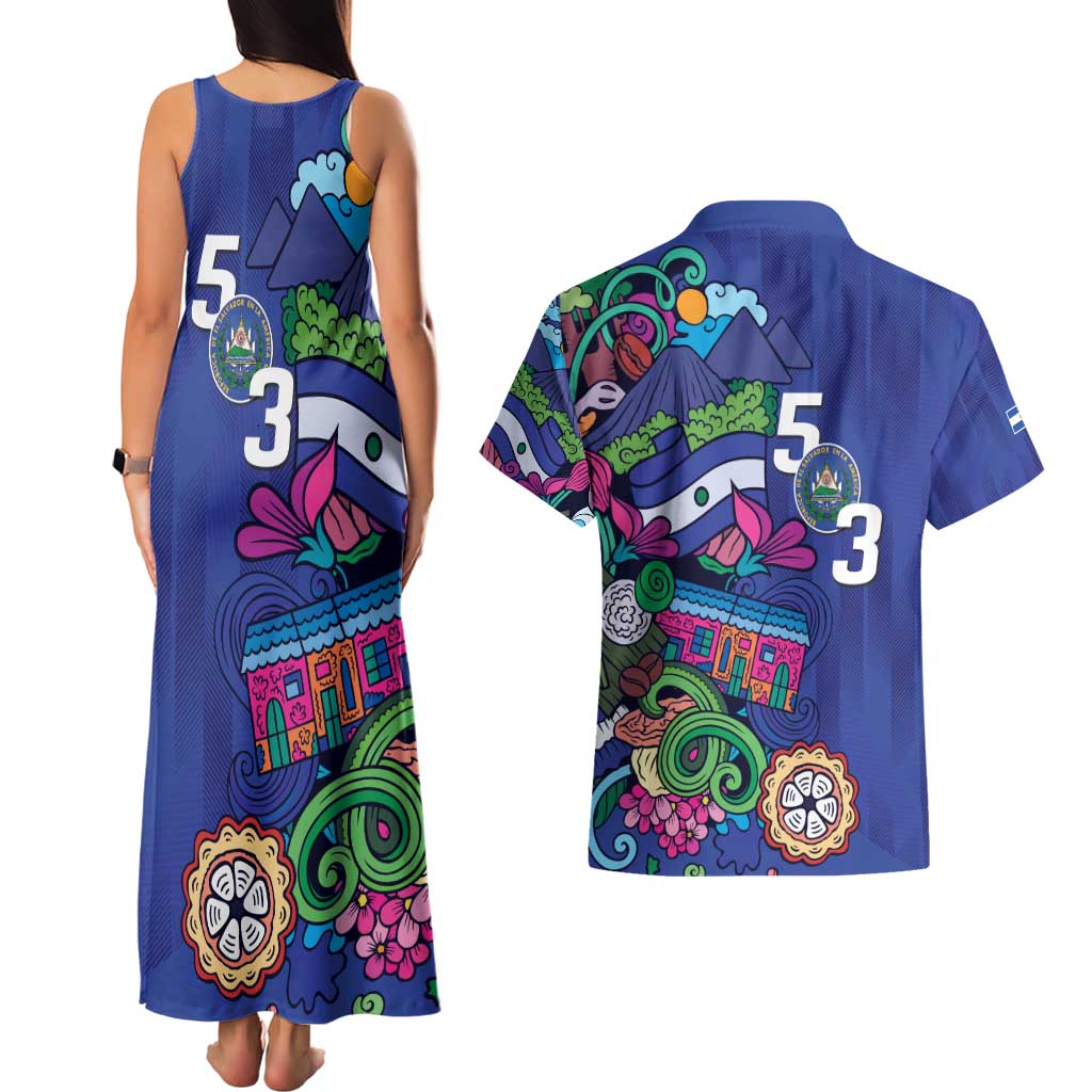 El Salvador Couples Matching Tank Maxi Dress and Hawaiian Shirt Beauty Local Inspired - Wonder Print Shop