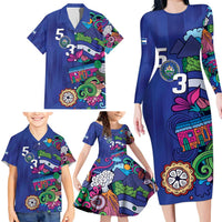 El Salvador Family Matching Long Sleeve Bodycon Dress and Hawaiian Shirt Beauty Local Inspired - Wonder Print Shop