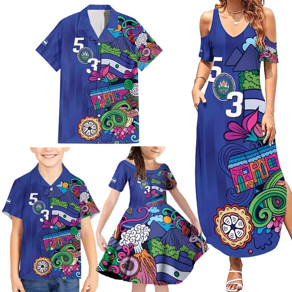 El Salvador Family Matching Summer Maxi Dress and Hawaiian Shirt Beauty Local Inspired - Wonder Print Shop