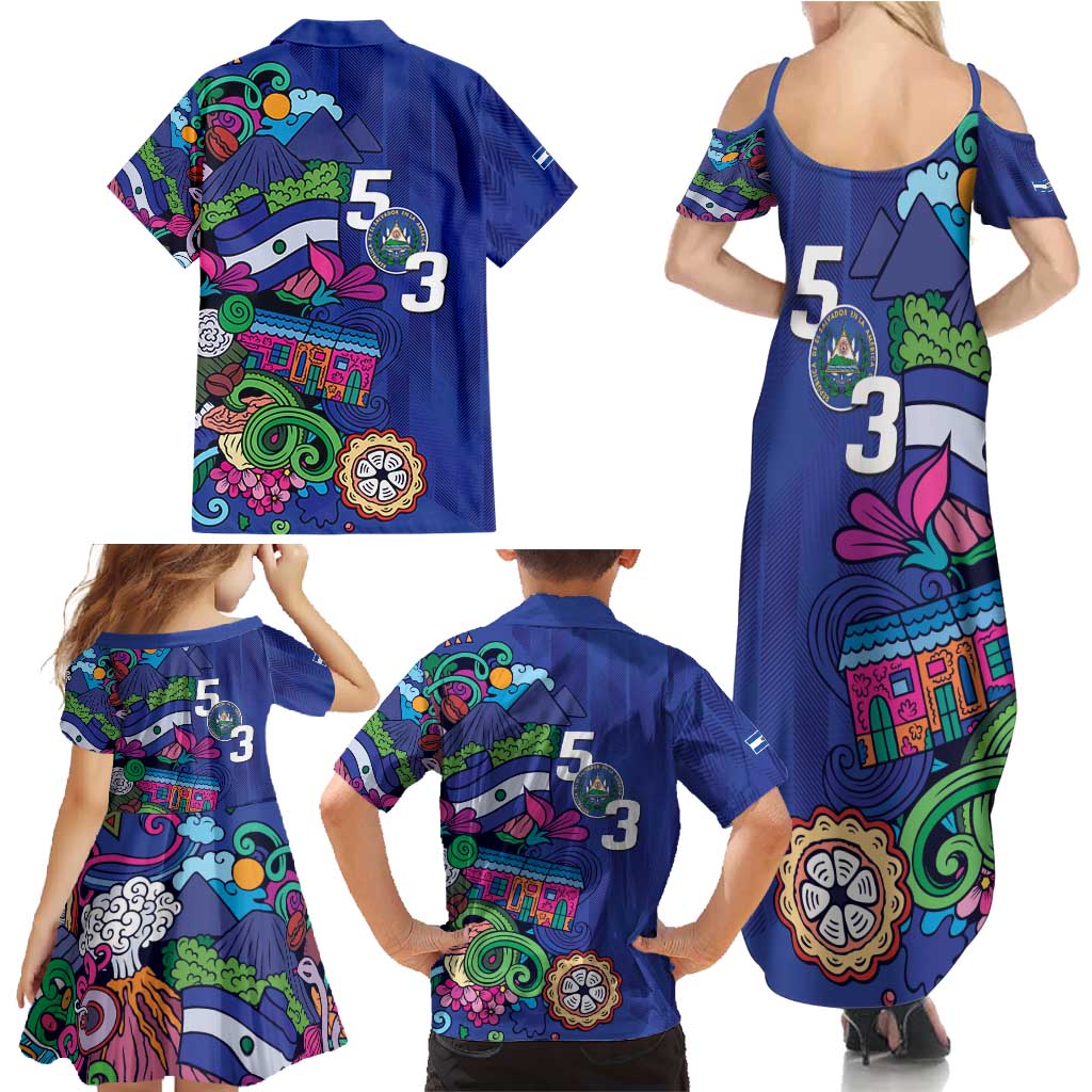El Salvador Family Matching Summer Maxi Dress and Hawaiian Shirt Beauty Local Inspired - Wonder Print Shop