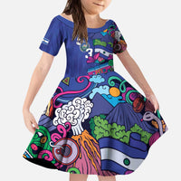 El Salvador Kid Short Sleeve Dress Beauty Local Inspired - Wonder Print Shop