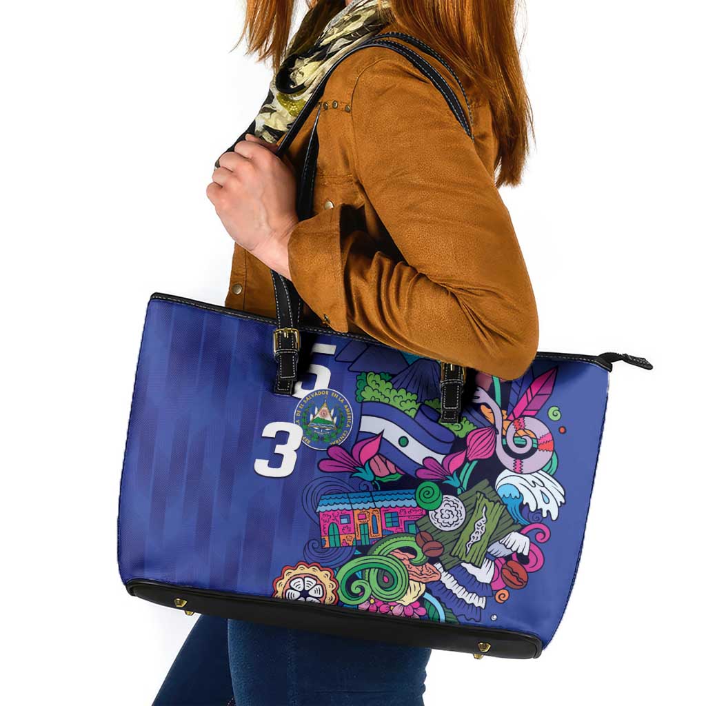 El Salvador Leather Tote Bag Beauty Local Inspired - Wonder Print Shop