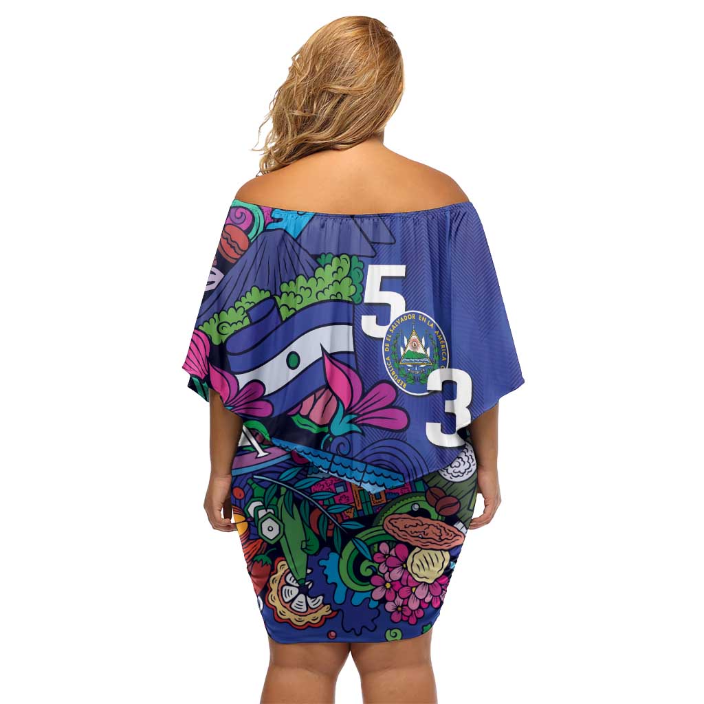 El Salvador Off Shoulder Short Dress Beauty Local Inspired - Wonder Print Shop