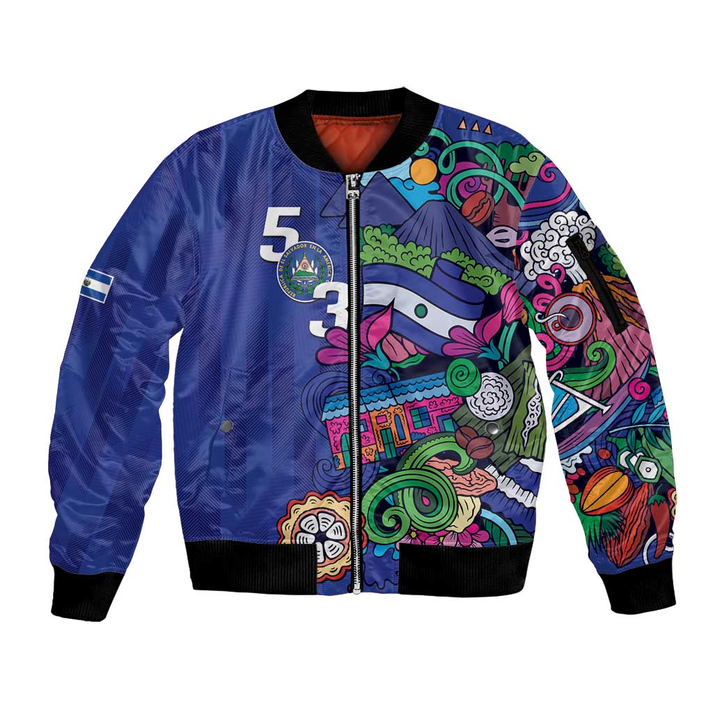 El Salvador Sleeve Zip Bomber Jacket Beauty Local Inspired - Wonder Print Shop