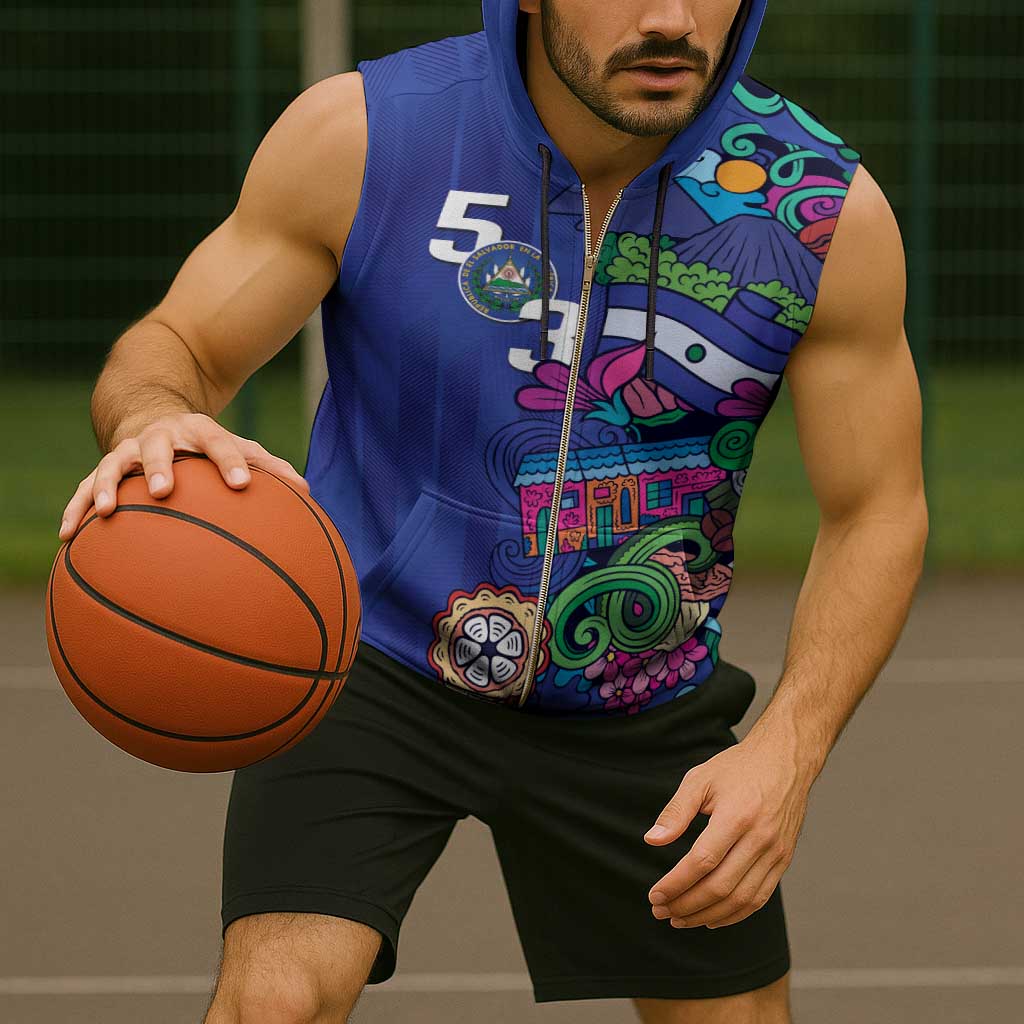 El Salvador Sleeveless Zip Hoodie Beauty Local Inspired - Wonder Print Shop