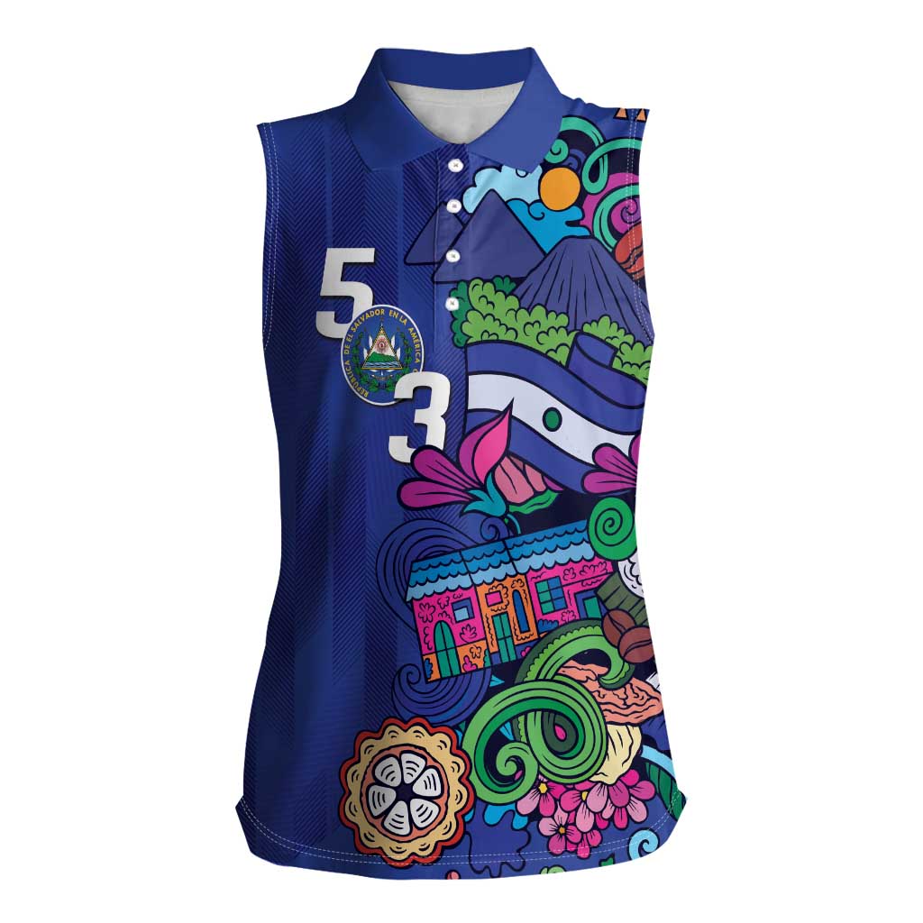 El Salvador Women Sleeveless Polo Shirt Beauty Local Inspired - Wonder Print Shop