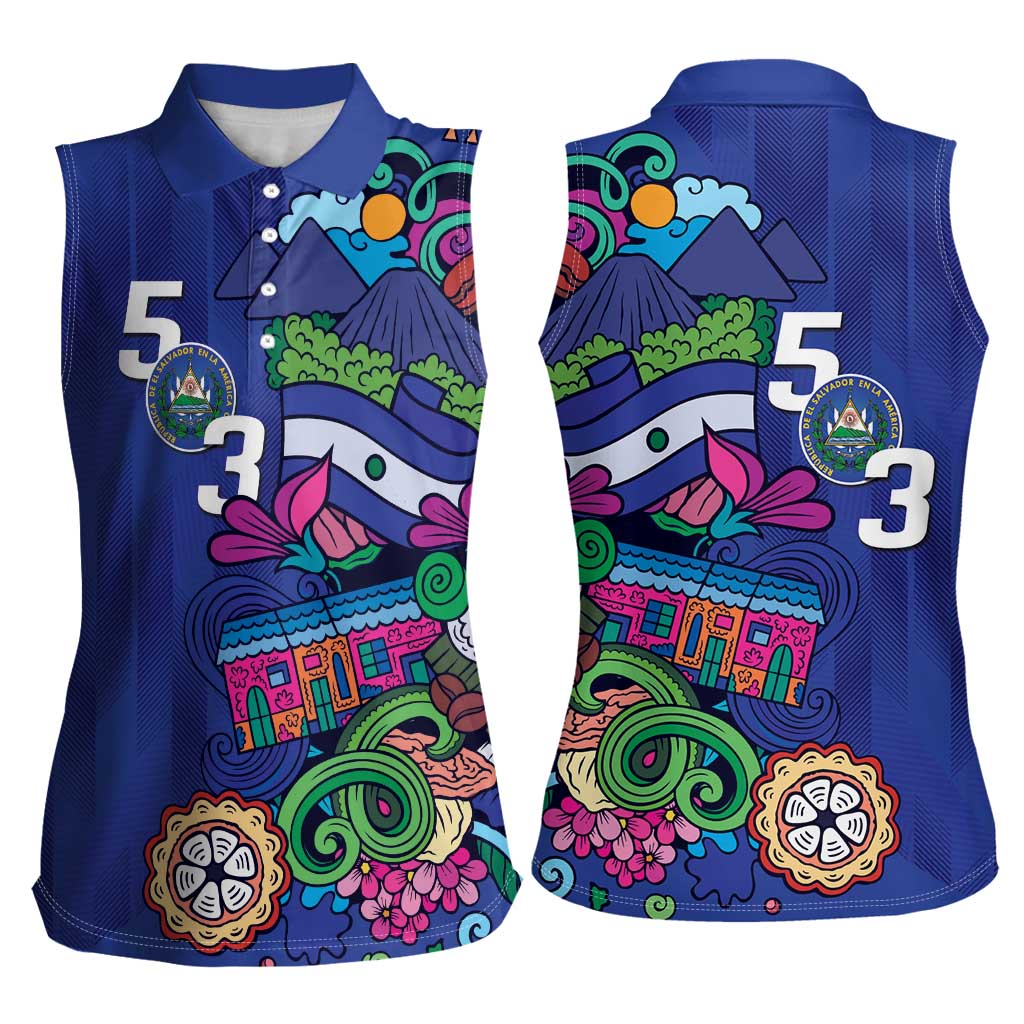 El Salvador Women Sleeveless Polo Shirt Beauty Local Inspired - Wonder Print Shop