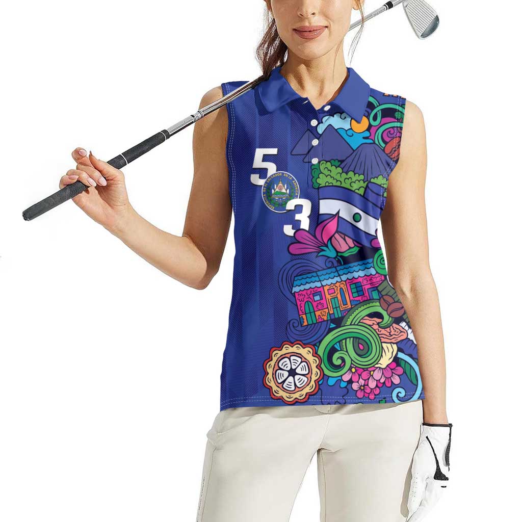 El Salvador Women Sleeveless Polo Shirt Beauty Local Inspired - Wonder Print Shop