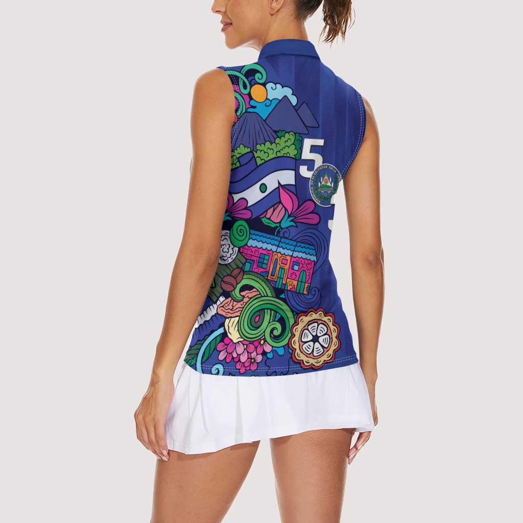 El Salvador Women Sleeveless Polo Shirt Beauty Local Inspired - Wonder Print Shop