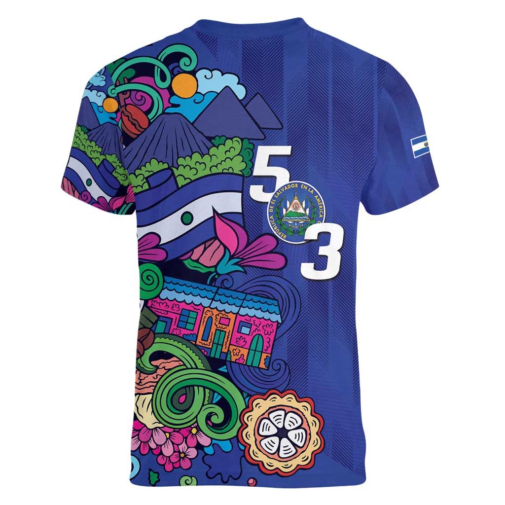 El Salvador Women V-Neck T-Shirt Beauty Local Inspired - Wonder Print Shop