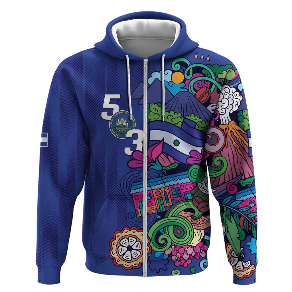 El Salvador Zip Hoodie Beauty Local Inspired - Wonder Print Shop