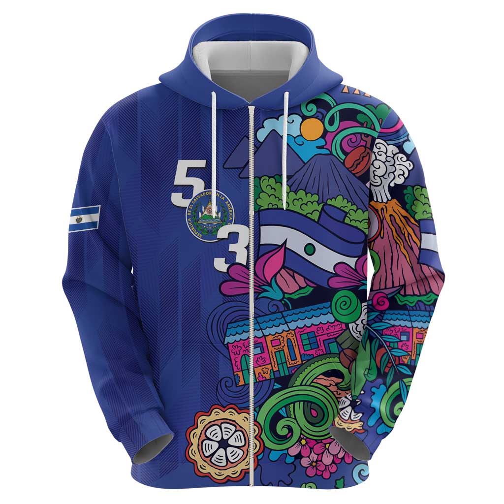 El Salvador Zip Hoodie Beauty Local Inspired - Wonder Print Shop