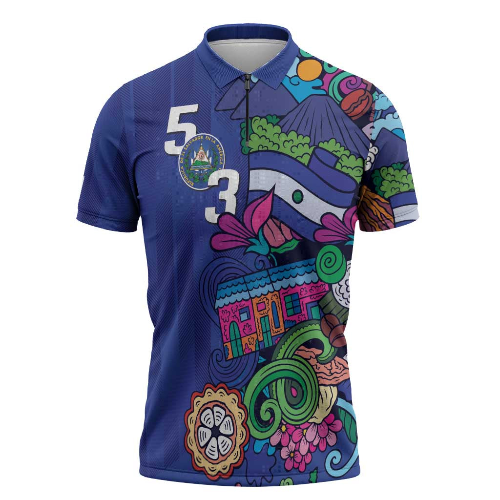El Salvador Zipper Polo Shirt Beauty Local Inspired - Wonder Print Shop