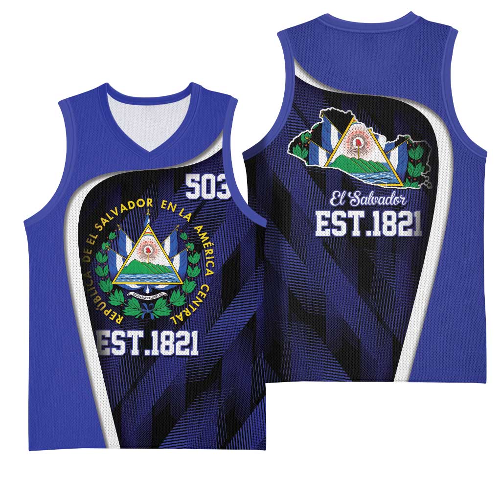 El Salvador Independence Day Basketball Jersey Since 1821 September 15 - Wonder Print Shop